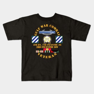 Gulf War Combat Infantry Vet w 4th Bn 7th Inf - 3rd ID SSI Kids T-Shirt